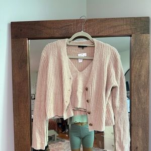 Love Tree cardigan & cami set - pink